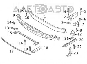 Усилитель переднего бампера BMW X1 F48 16-22 верхний