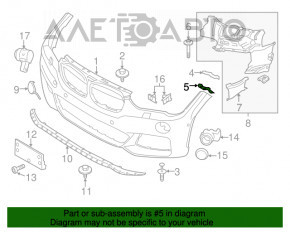 Suportul de prindere a aripii stângi a bara frontală interioară pentru BMW X1 F48 16-22, nou, original OEM.