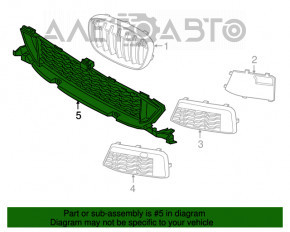 Grila inferioară a bara față centrală BMW X1 F48 16-19 Basis, X-line, nouă, originală OEM