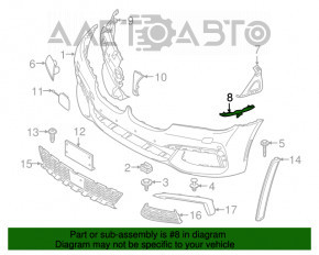 Suportul de prindere a bara de protectie fata a aripa dreapta BMW 7 G11 G12 16-19