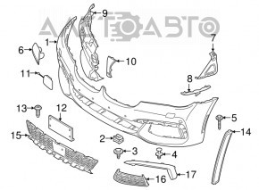 Suportul de prindere a bara de protectie fata a aripa dreapta BMW 7 G11 G12 16-19