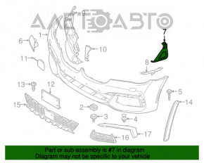 Suportul de bara fata dreapta BMW 7 G11 G12 16-19