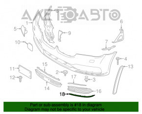 Молдинг переднего бампера левый BMW 7 G11 G12 16-19 хром