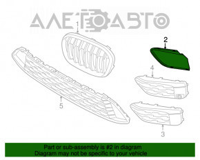 Grila de protecție a bara de protecție față dreapta pentru BMW X1 F48 16-19, nou, original OEM