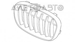 Grila radiatorului stânga BMW X1 F48 16-19 Sport-line, grila neagră nouă, neoriginală.