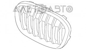 Grila radiatorului stânga BMW X1 F48 16-19 X-line gri, grila noua OEM originala