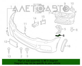 Suportul pentru bara de protecție față, aripa dreapta BMW 5 G30 17-23, nou, original OEM.