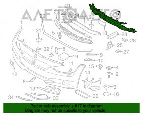 Решетка переднего бампера нижняя BMW 3 F30 16-18 OEM