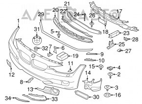 Grila bara dreapta pentru BMW 3 F30 16-18 Sport