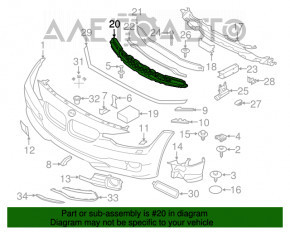 Absorbantul de bara fata pentru BMW 3 F30 16-18 cu suportul rupt.