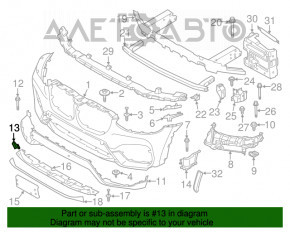 Заглушка буксир крюка переднего бампера BMW X3 G01 18-21 структура