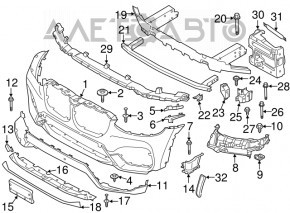 Заглушка буксир крюка переднего бампера BMW X3 G01 18-21 структура