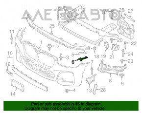 Suportul pentru bara de protecție față stânga BMW X3 G01 18-21, nou, original OEM.