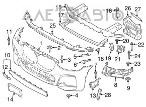 Suportul pentru bara de protecție față stânga BMW X3 G01 18-21 nou original OEM