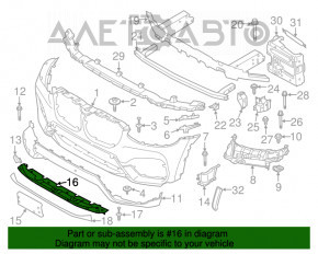 Bara de protecție inferioară a bumperului față BMW X3 G01 18-21 pentru ornamente