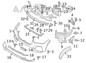 Suportul pentru bara de protecție față stânga BMW X5 19- nou OEM original