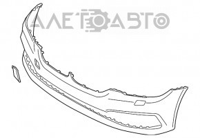 Bara fata goala BMW 5 G30 17-20 cu senzori de parcare, argintie, indoita, prinderea rupta, crapaturi.