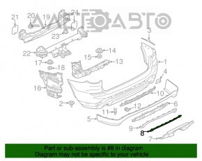 Нижняя накладка заднего бампера BMW X3 G01 18-21 под фаркоп