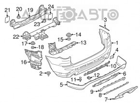 Нижняя накладка заднего бампера BMW X3 G01 18-21 под фаркоп