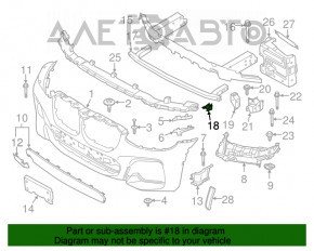 Кронштейн усилителя переднего бампера правый нижний BMW X3 G01 18-21 OEM