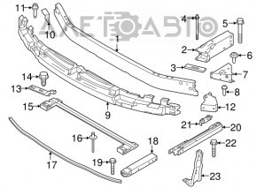 Suportul colțului din față al amplificatorului inferior al barei de protecție față dreapta BMW X1 F48 16-22 nou original OEM