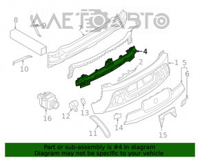 Absorbantul de impact al barei spate pentru BMW i3 14-17, nou, original OEM