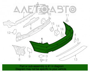 Bara spate goală BMW 3 F30 12-15 fără senzori de parcare, sub ornamente