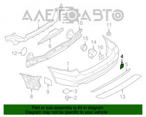 Capacul carligului de tractare pentru bara spate a BMW 3 F30 12-15