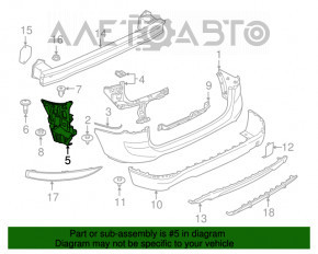 Suportul pentru bara spate de pe aripa dreapta BMW X1 F48 16-22, nou, original OEM