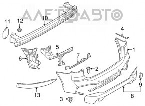 Усилитель заднего бампера BMW X1 F48 16-22