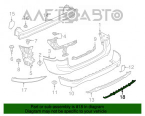 Capacul buzei de bara spate pentru BMW X1 F48 16-22 X-line gri structurat