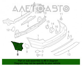 Suportul pentru bara spate dreapta BMW 3 F30 12-18