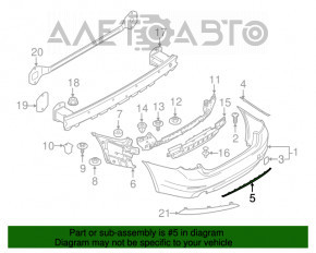 Moldura bara spate centrala BMW 5 G30 17-20