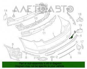 Capacul carligului de tractare al barei de spate BMW 7 G11 G12 16-19 crăpat