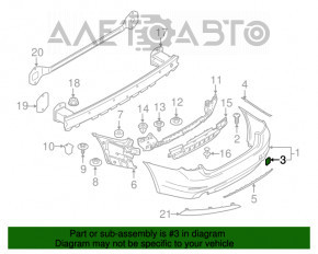 Capacul carligului de tractare pentru bara spate a BMW 5 G30 17-20 lipsește.