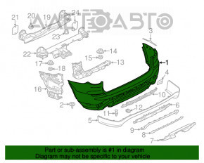 Bara spate goală BMW X3 G01 18-21 X-Line cu senzori de parcare, fără carlig de remorcare