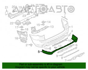 Capacul de bara spate pentru BMW X3 G01 18-21, structura, cu senzori de parcare