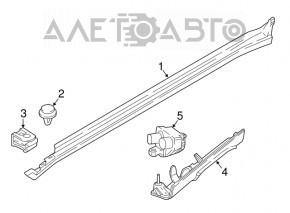 Pragul drept BMW X3 G01 18-21, cu structură și iluminare.