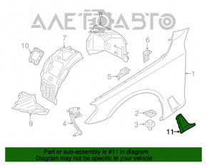 Capota de admisie de aer pe aripa stângă BMW 7 G11 G12 16-19 crom