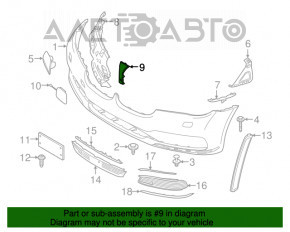 Накладка переднего бампера центр BMW 7 G11 G12 16-19 под камеру OEM