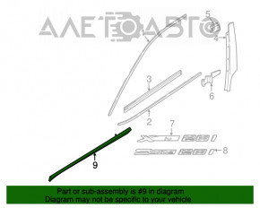 Capac usa fata stanga inferioara BMW X1 F48 16-19, structura, zgarieturi