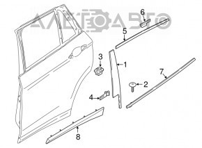 Capac usa spate inferioara stanga BMW X1 F48 16-19 structura, zgarieturi