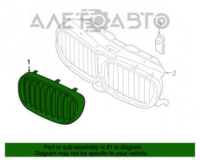 Grila radiatorului dreapta BMW 7 G11 G12 16-19