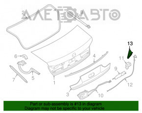 Placa de iluminare a numărului de pe capacul portbagajului BMW 7 G11 G12 16-19 cu mâner, cu cameră, cu buton, cu iluminare, iluminarea este dezlipită.