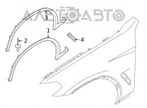 Capacul de admisie de pe aripa din față stânga pentru BMW X3 G01 18-21 crom mat