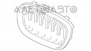 Решетка радиатора grill правая BMW X3 G01 18-21 ноздря, хром обрамление+ черная решетка OEM