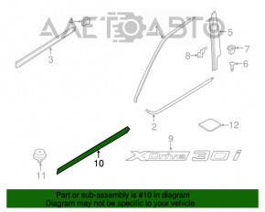 Capac usa fata inferioara stanga BMW X3 G01 18-21 cu structura gri.