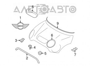 Эмблема двери багажника Mini Cooper F56 3d 14- новый OEM оригинал