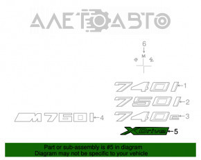 Emblema inscriptionată Xdrive de pe capacul portbagajului BMW 7 G11 G12 16-22