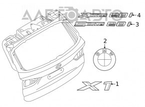 Emblema cu inscripția "X1" de pe ușa portbagajului BMW X1 F48 16-18